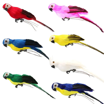 Outdoor  Handmade Simulation Parrot Creative Foam Feather Artificial Parrot Imitation Bird Model Home Ornament Garden Bird Prop Decor