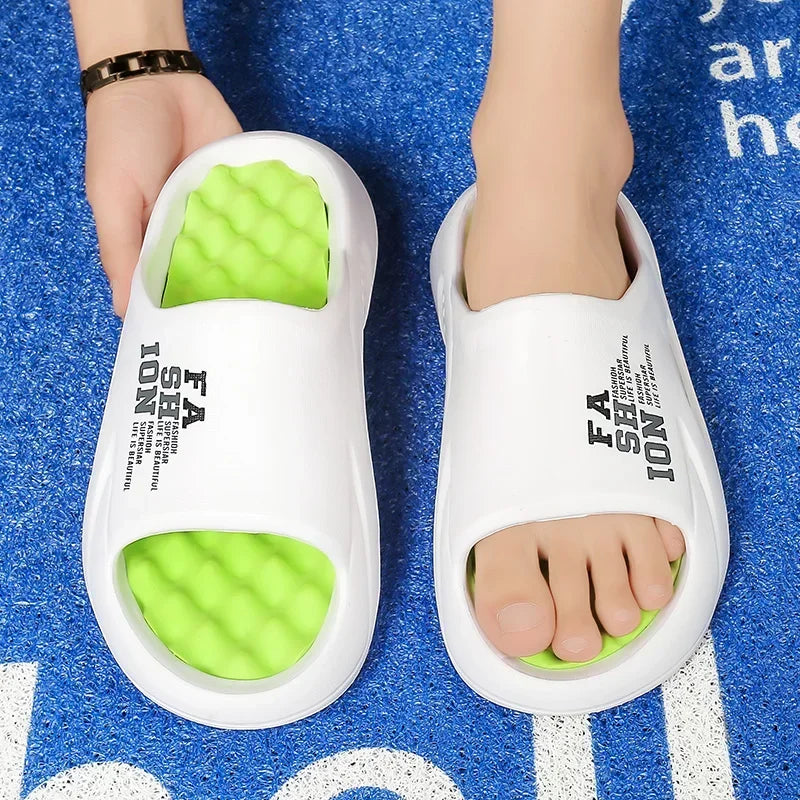 Men shoes New Summer Men Massage Slippers Sides Indoor   Sandals Beach Casual Shoes Soft Sole Slides Men Flip-flops Men's Sandals