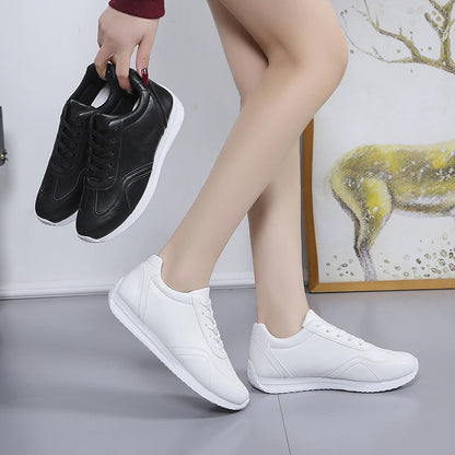 Woman shoes White leather Sneakers Sports vulcanized shoes Comfortable Spring Sneakers Casual Shoes 2024 Fashion School Tennis