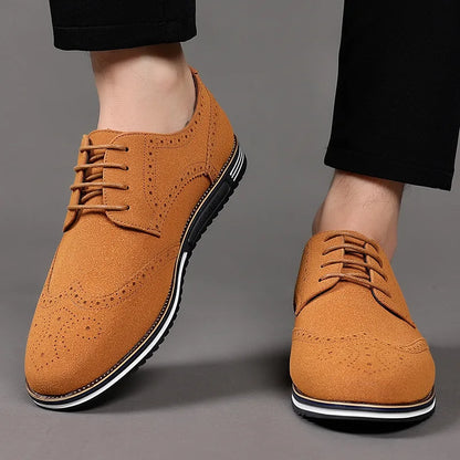 Men shoes Faux Suede Shoe Lace Up Black Oxford Shoe for Men Flat New Fashion Sneaker Man Autumn Breathable Comfortable Casual Men Shoe