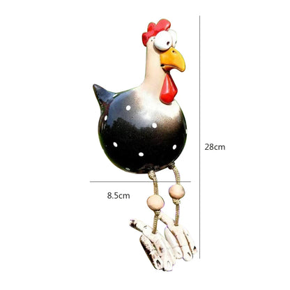 Outdoor  Big-eyed Chicken Creative Sculptures Garden Supplies Long Feet Craft Handicraft Waterproof Perfect Gifts for Outdoor Indoor Yard