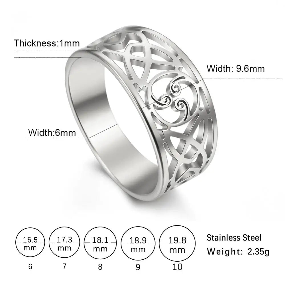 Jewellery   My Shape Celtic Knot Cross Rings for Women Christian Finger Ring Stainless Steel Gold Color Religious Amulet Jewelry Fashion