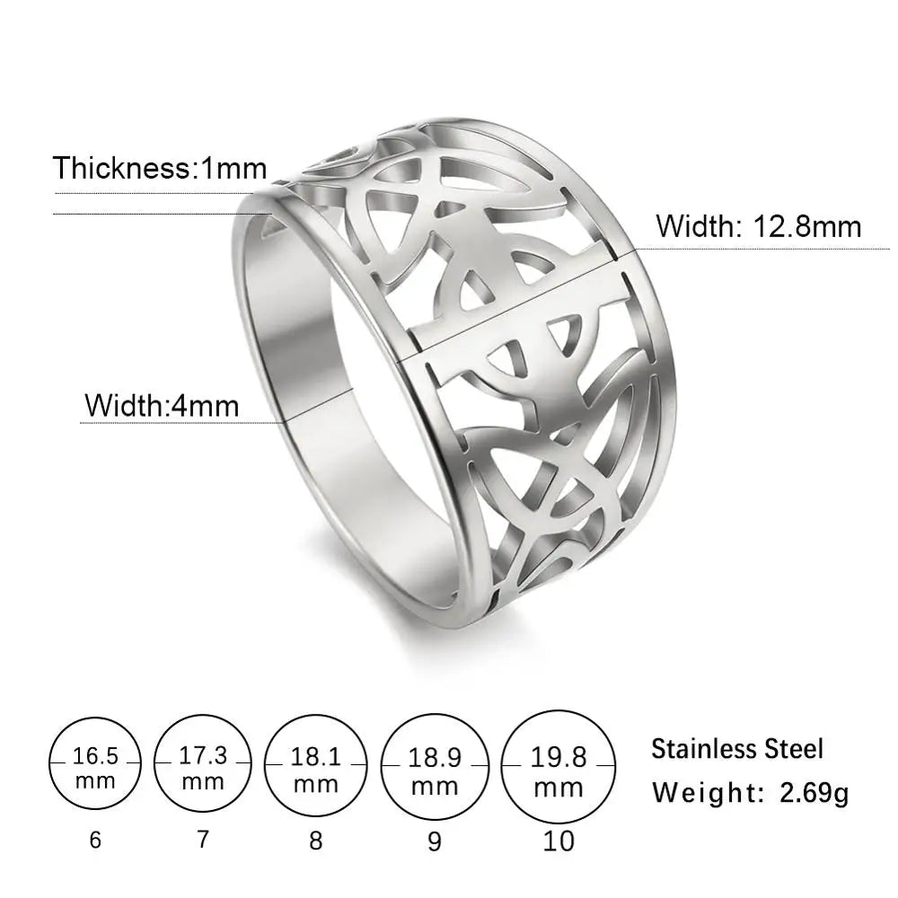 Jewellery   My Shape Celtic Knot Cross Rings for Women Christian Finger Ring Stainless Steel Gold Color Religious Amulet Jewelry Fashion