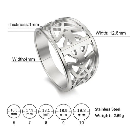 Jewellery   My Shape Celtic Knot Cross Rings for Women Christian Finger Ring Stainless Steel Gold Color Religious Amulet Jewelry Fashion