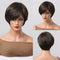 Crown & Glory Wigs  Bob Synthetic Wigs Ombre Brown to Blonde Straight Short Hair with Bangs for Women Daily Party Cosplay Use Heat Resistant Fibre