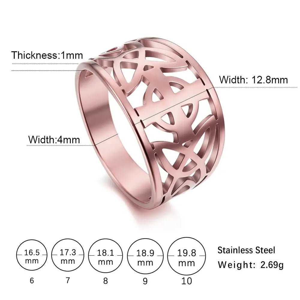 Jewellery   My Shape Celtic Knot Cross Rings for Women Christian Finger Ring Stainless Steel Gold Color Religious Amulet Jewelry Fashion