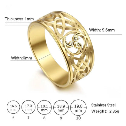 Jewellery   My Shape Celtic Knot Cross Rings for Women Christian Finger Ring Stainless Steel Gold Color Religious Amulet Jewelry Fashion