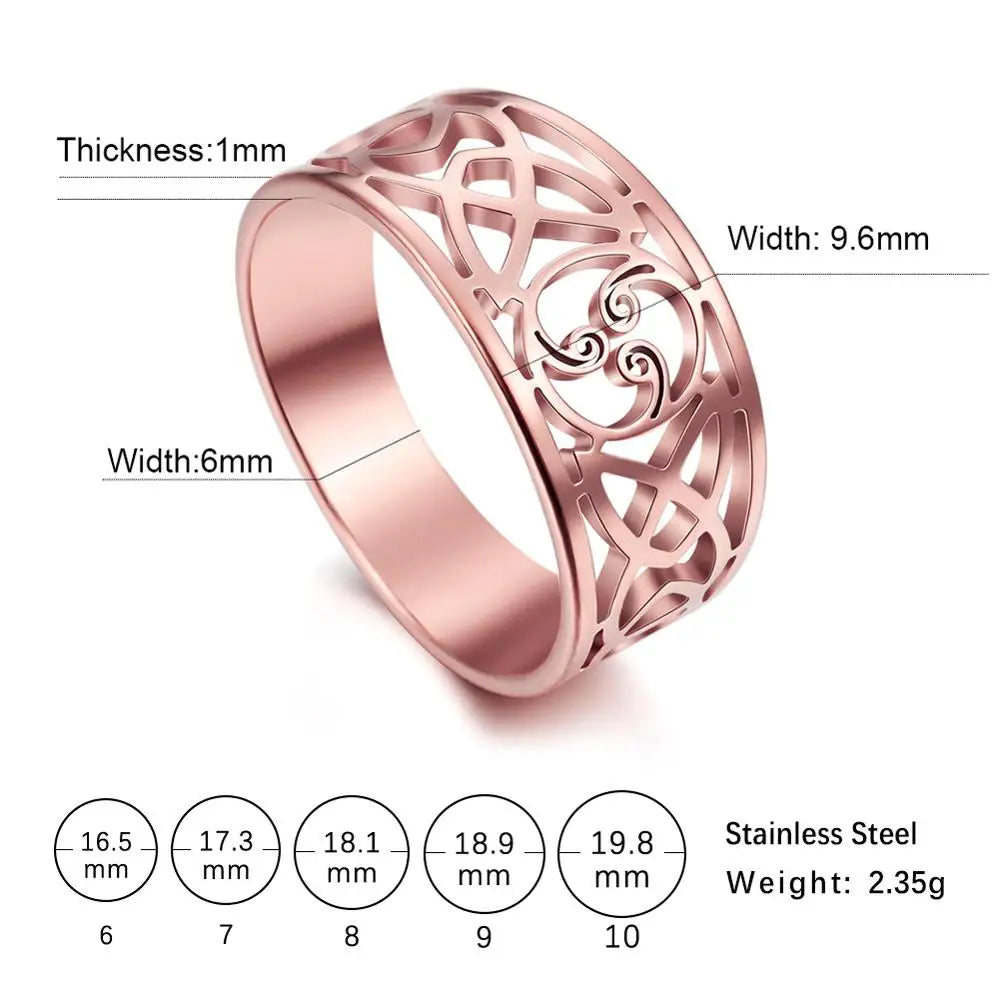 Jewellery   My Shape Celtic Knot Cross Rings for Women Christian Finger Ring Stainless Steel Gold Color Religious Amulet Jewelry Fashion