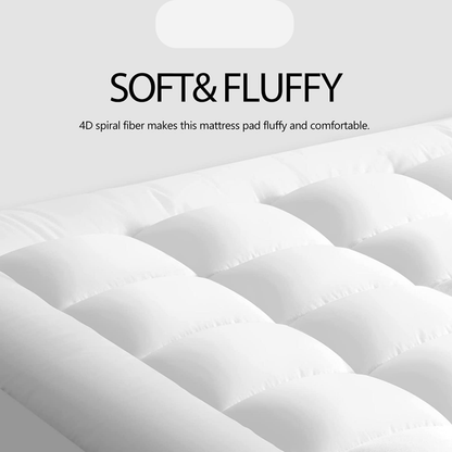 Bedroom   Microfibre Mattress Topper 4 Inch/10cm 1100 GSM Heavy Fill Super Soft and Fluffy Hand Filled Single Double King Box Stitched