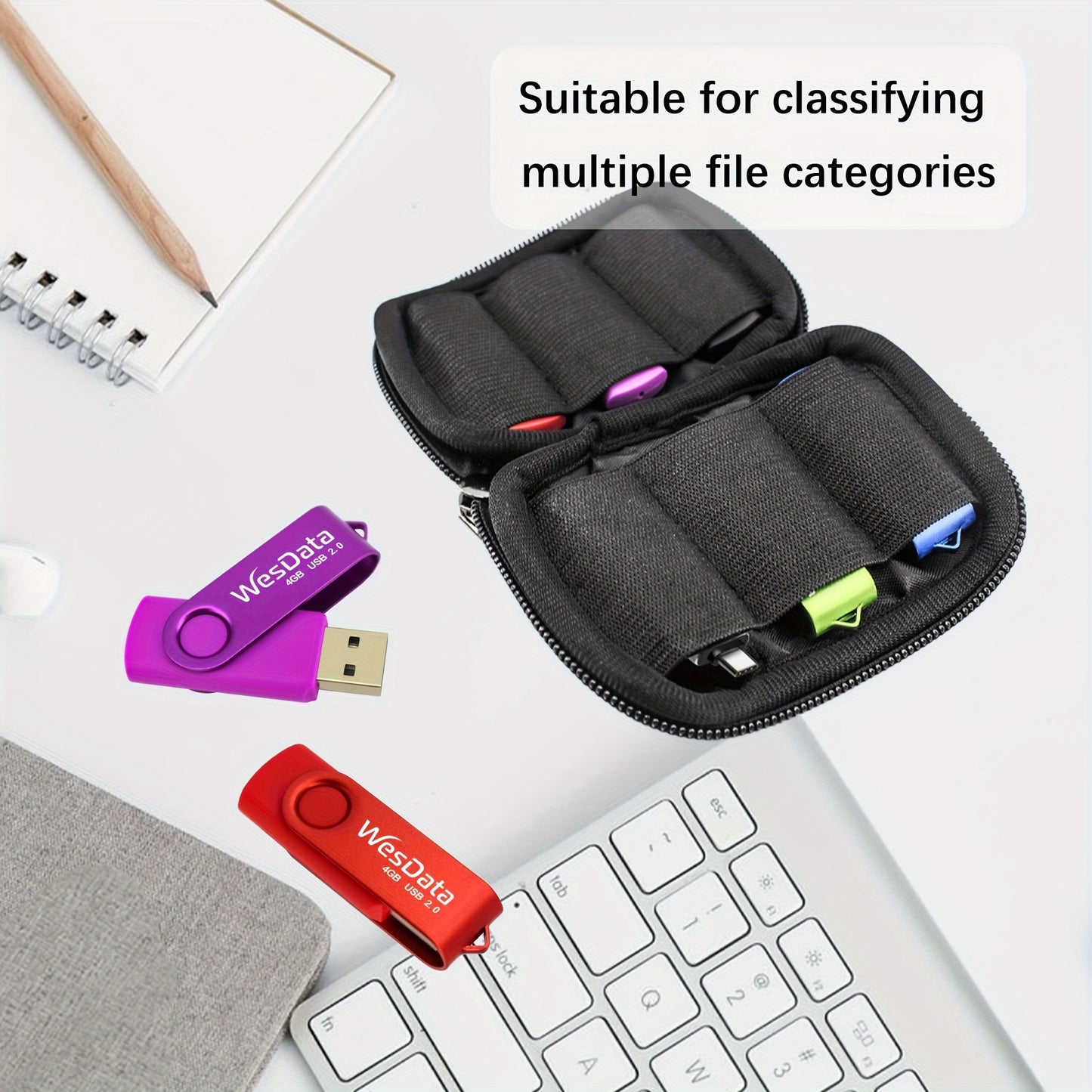 Laptop 5-Pack 4GB/16GB USB Flash Drive Bundle: Portable Storage Sticks with 2 USB-C Adapters