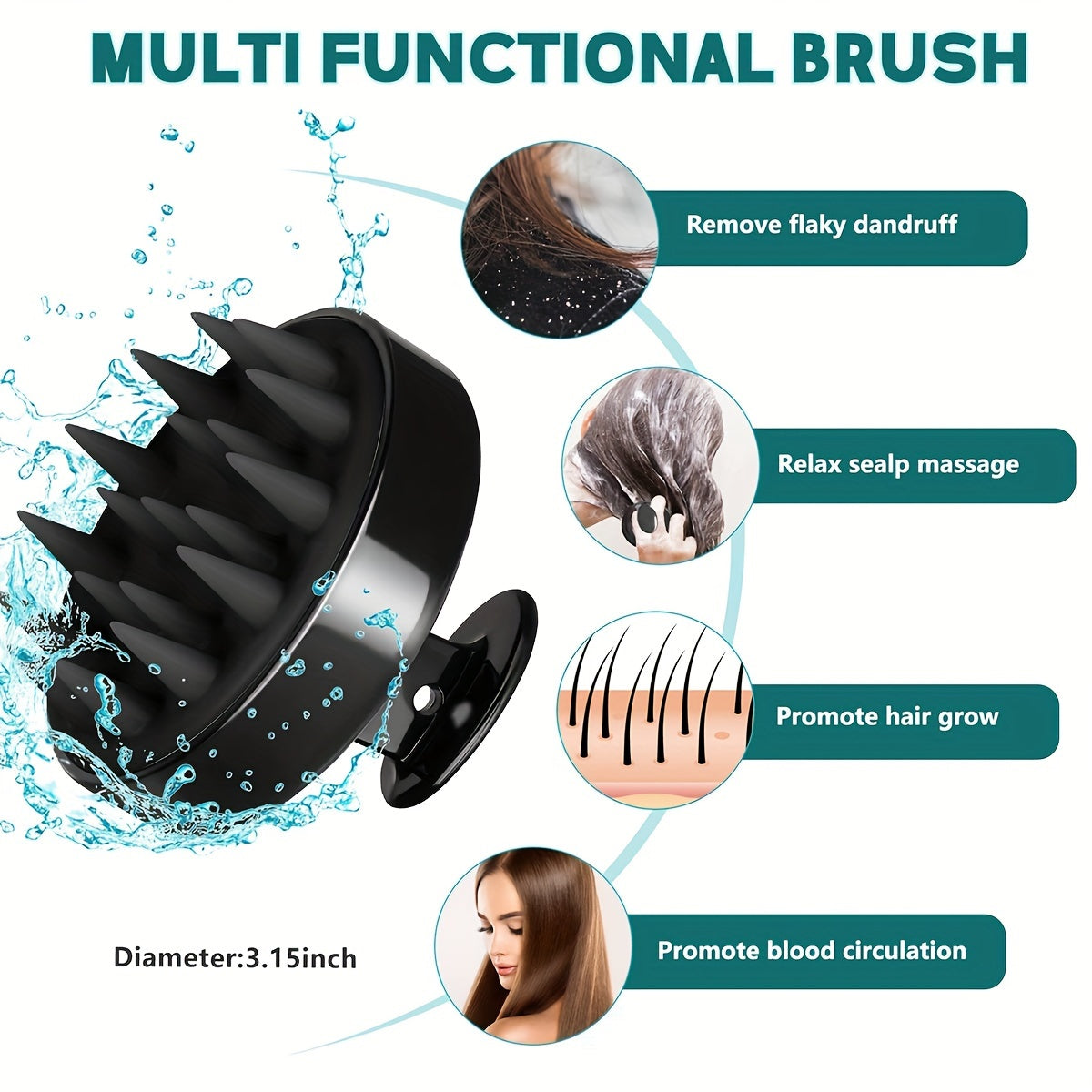 Style & Shine Hair  12pcs Hair Styling Set: Detangling & Teasing Brushes, Rat Tail Comb, Edge Control Brush, Silicone Scalp Massager Shampoo Brush with Spray Bottle - for All Hair Types