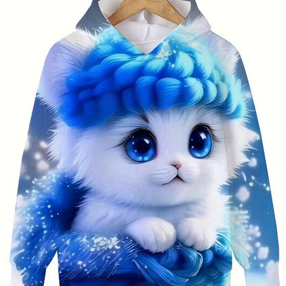 Boy  clothing   Autumn and Winter Cat Hoodie Sweatshirt