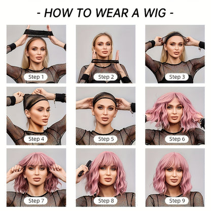 Style & Shine Hair  Elegant Full-Cap Wig for Women, Lightweight Middle Part Straight Hair, 150% Density Rose Net Cap, Wig Accessories