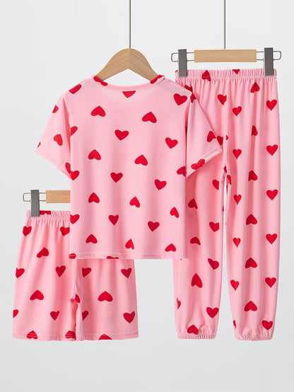 Girl clothing Girls' 3pcs Flame-Resistant Pajama Set