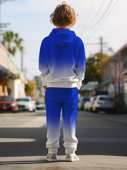 Boy clothing  3D Printed Hoodie Sweatshirt with Pocket Trousers Cool Gradient Colour Gift