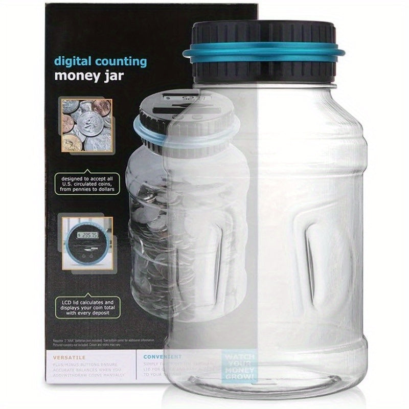 Toys  1pc Digital Saving Money Box UK Coins Automatic Counting - Large Capacity Transparent Money Saving Jar with LCD Display, Coin Money Bank Piggy Bank for Gift