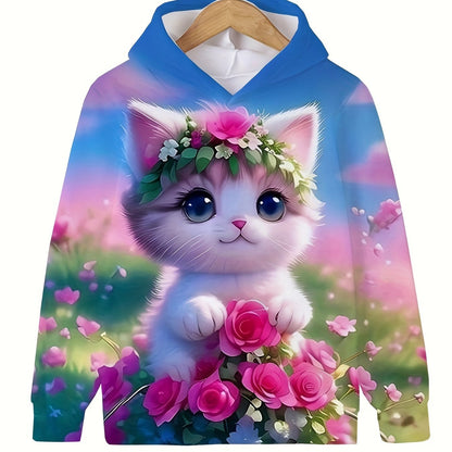 Boy  clothing   Autumn and Winter Cat Hoodie Sweatshirt