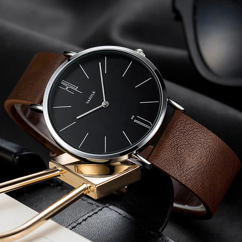 YAZOLE Top Brand Luxury Men Watch Leather Quartz Wristwatches Men'S Business Watch Wristwatch Casual Clock Men Relogio Masculino