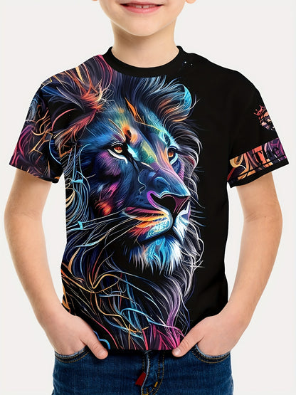 Boy clothing  Colourful Lion Print T-Shirt