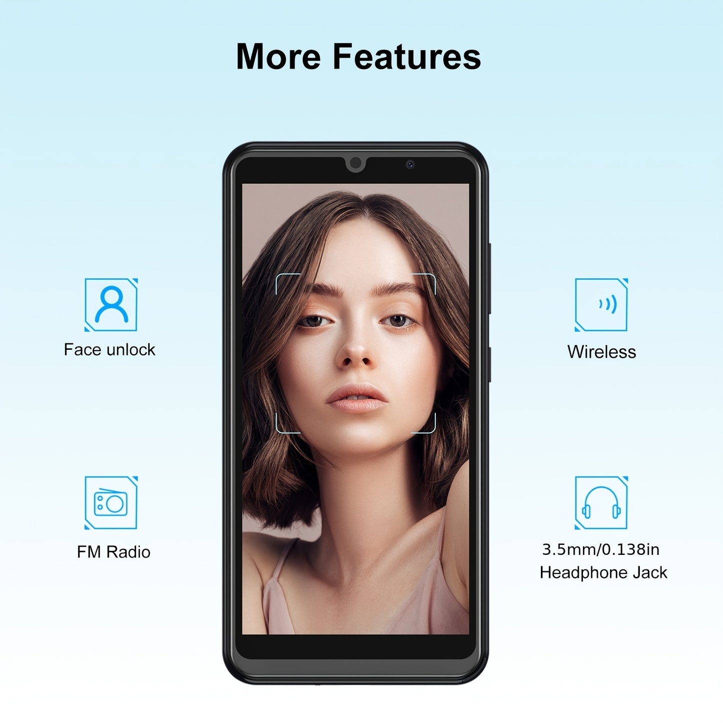 Mobile XGODY New Unlocked Phone S24 3G 2G LTE 5.5 Inch Smartphone, Android 9.0 Dual SIM Cheap Unlocked Phone, 2GB+16GB, 5MP+5MP Dual Camera,