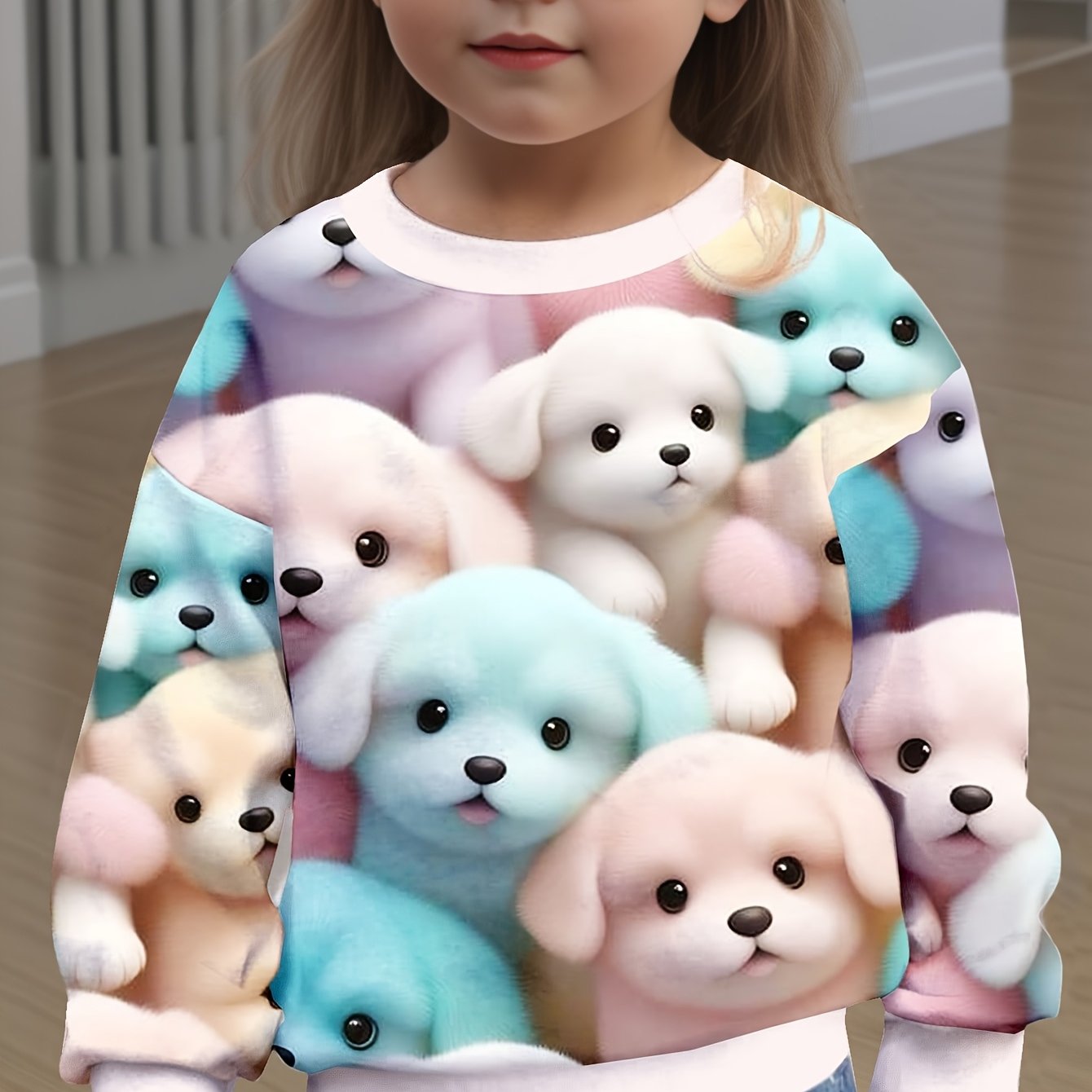 Girl clothing  1pc Girls' Cute Puppy Print