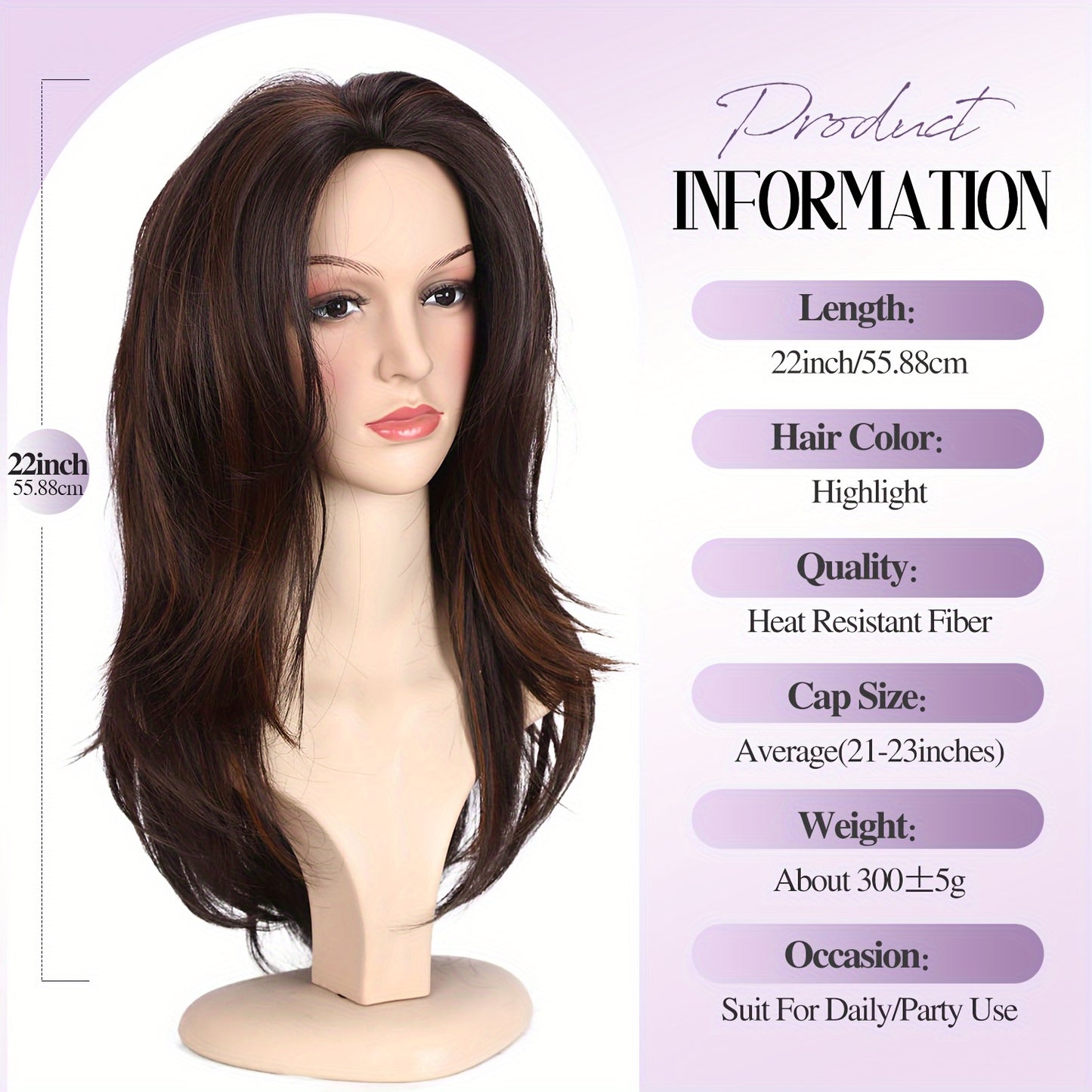 Classic Straight Synthetic Wig – Heat-Resistant 150% Density, Rose Net Cap (Basics Collection)/Crown & Glory Wigs