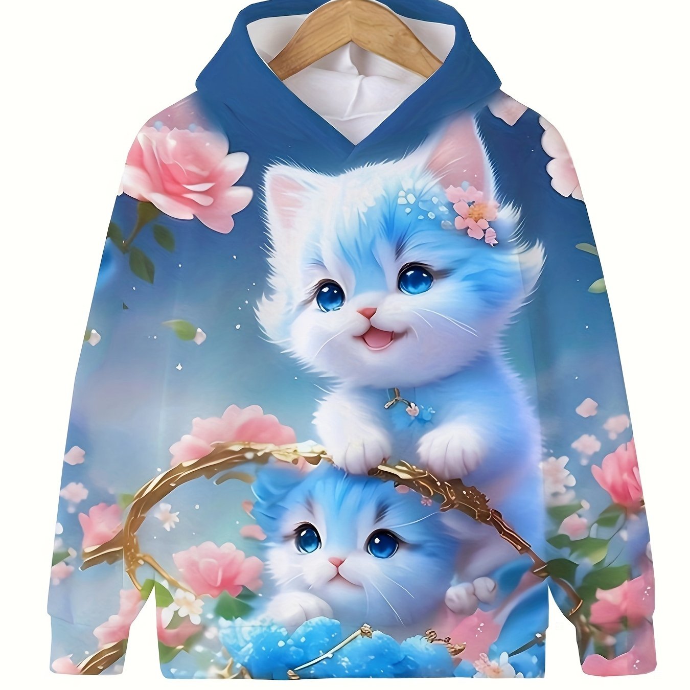 Boy  clothing   Autumn and Winter Cat Hoodie Sweatshirt