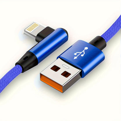 Mobile collection Ultra-Fast 90-Degree USB Charging Cable - Rapid Power Delivery, Tangle-Free Design, Wide Compatibility for iPhone 14/13/12/11/X/8/7/7Plus/6/6S/5, iPad, and More Devices