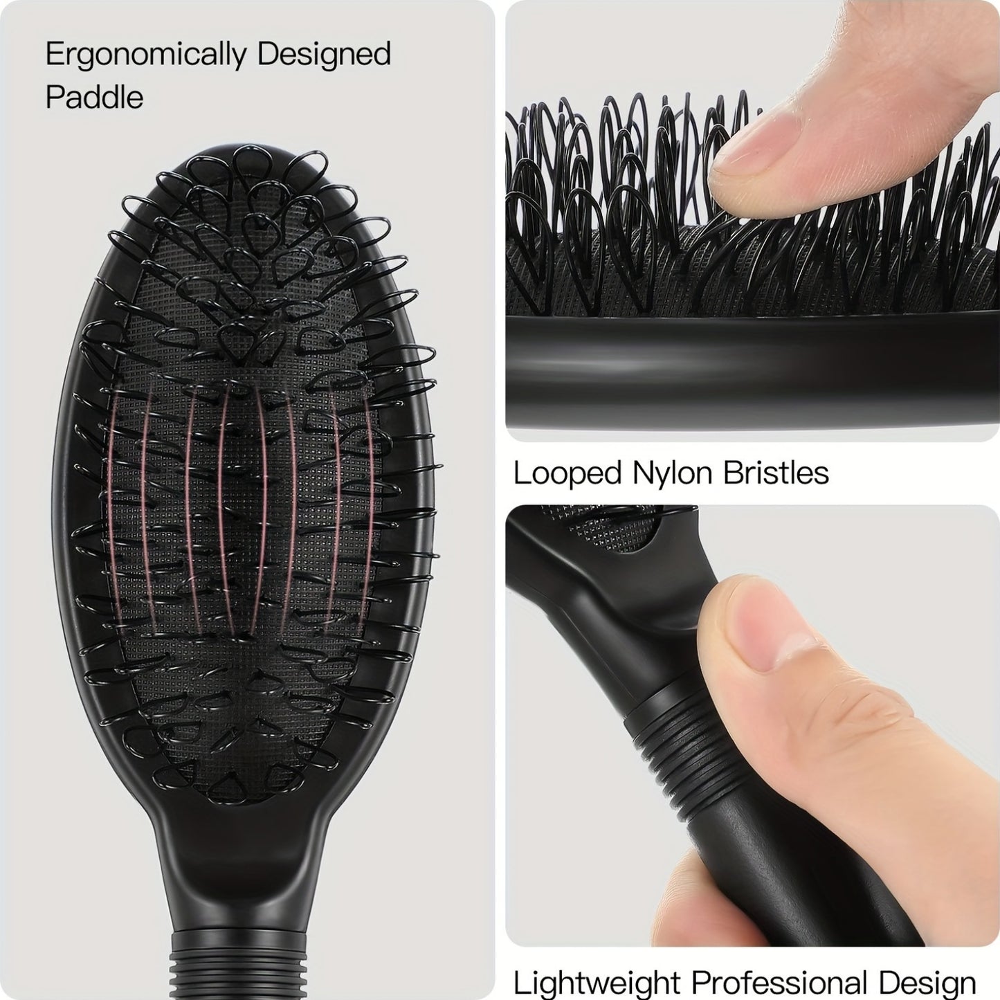 Style & Shine Hair  Unisex-Adult Hair Extension and Wig Styling Brush Set – Professional Detangling Paddle Brushes with Looped Nylon Bristles, Ergonomic Design, Lightweight for Easy Handling, Ideal for All Hair Types