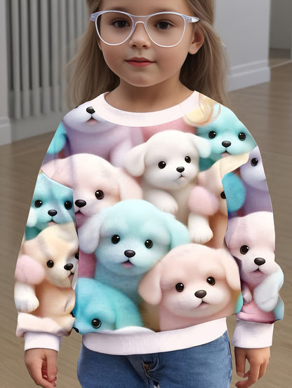 Girl clothing  1pc Girls' Cute Puppy Print