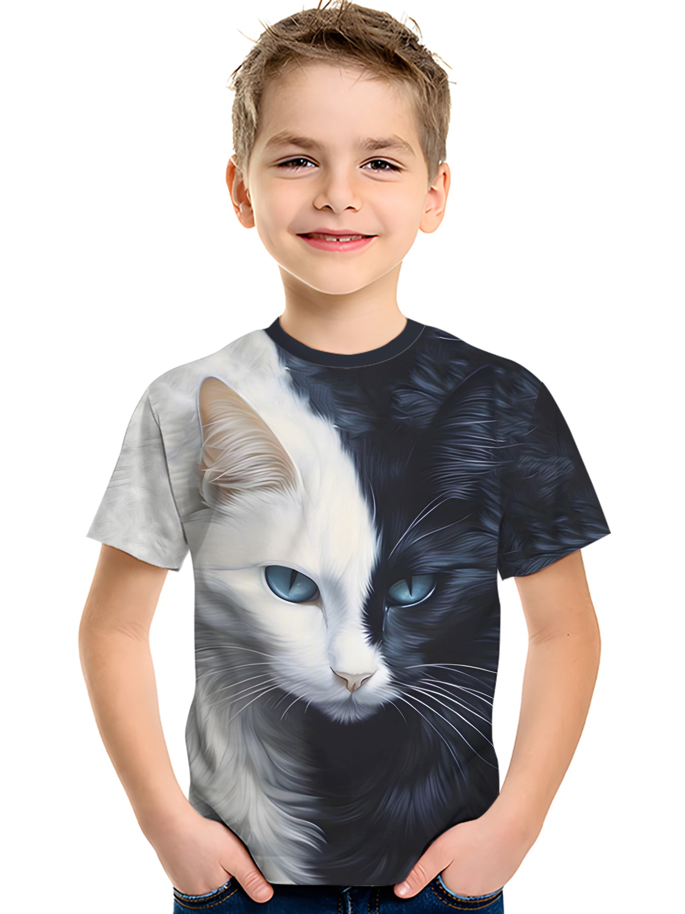 Boy clothing  1pc Boys' Casual Crew Neck T-Shirt