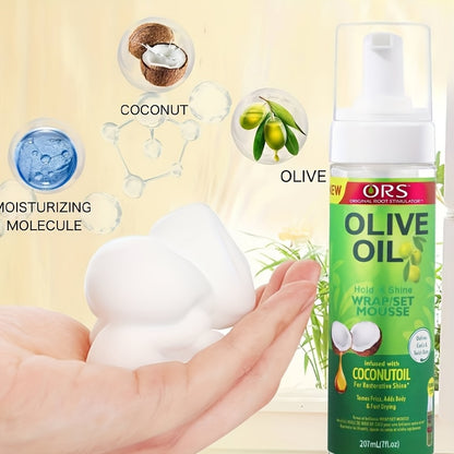 Style & Shine Hair  Wig Styling Mousse Olive Oil ORS Shaping Spray for Fluffy Hair, Dry Gel Foam Mousse.