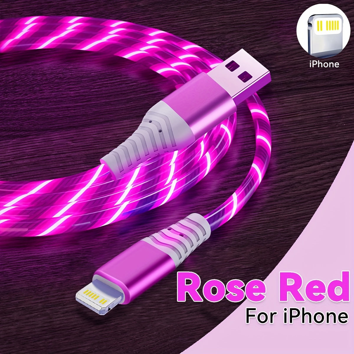 Mobile collection  MFi Fast Charging LED Light up Charger Cable for iPhone, USB A to iOS, Compatible with iPhone 14 13 Pro Max 12 Mini 11 X XS XR 8 7P 6S 5S, iPad, iPod Touch, and More