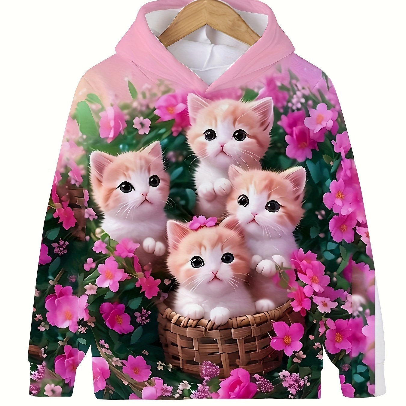 Boy  clothing   Autumn and Winter Cat Hoodie Sweatshirt