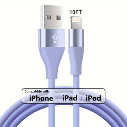 Mobile 1/3pcs 10ft Fast Charging Cable - MFi Certified for iPhone 14/13/12/11 Pro Max/12 Mini/XR/XS/X/8/7/6 Plus SE