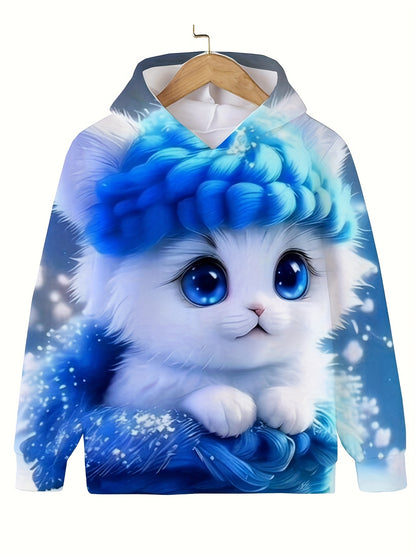 Boy  clothing   Autumn and Winter Cat Hoodie Sweatshirt