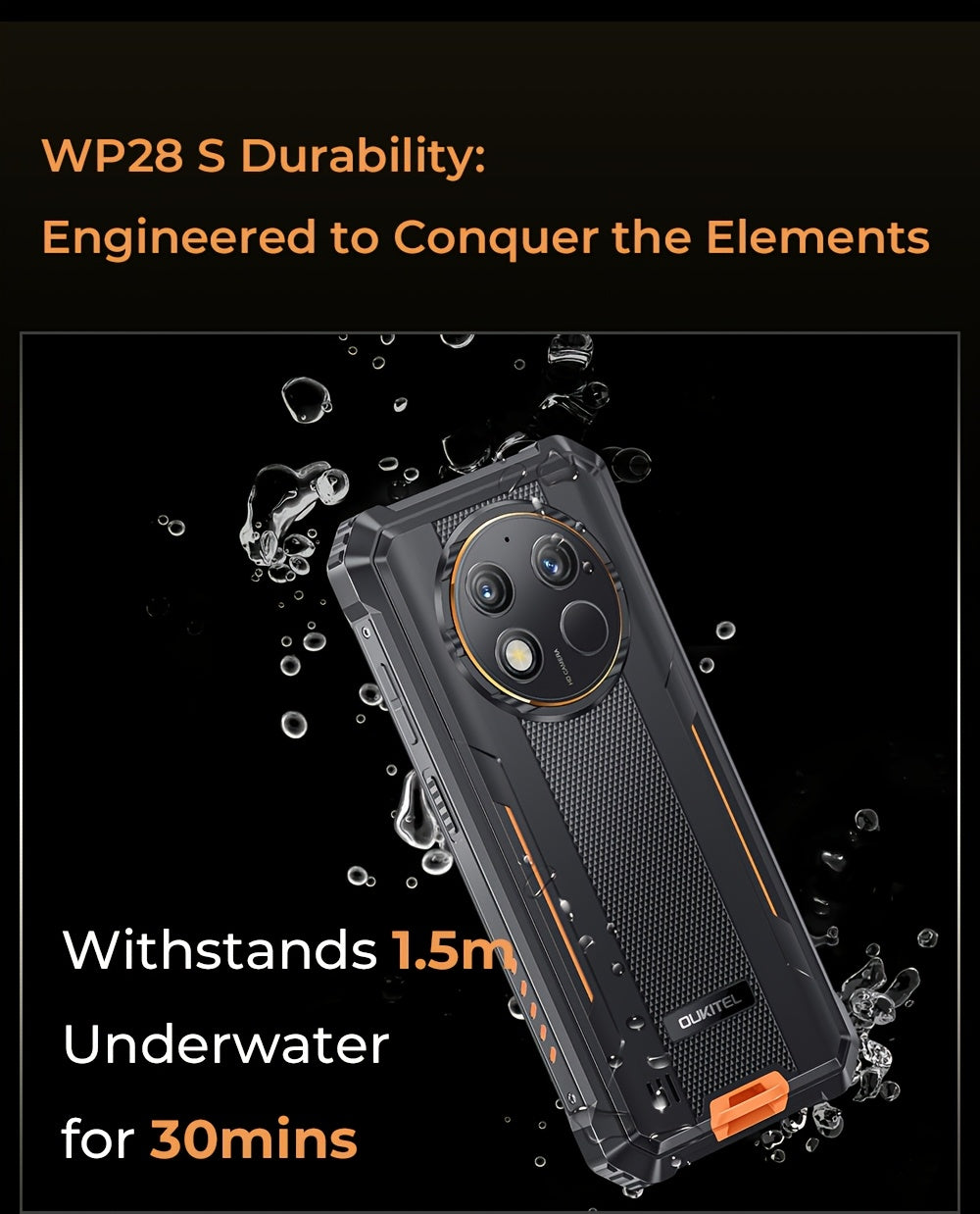 Mobile  OUKITEL WP28S Rugged Smartphone Android 14-16GB 128GB Rugged Phone