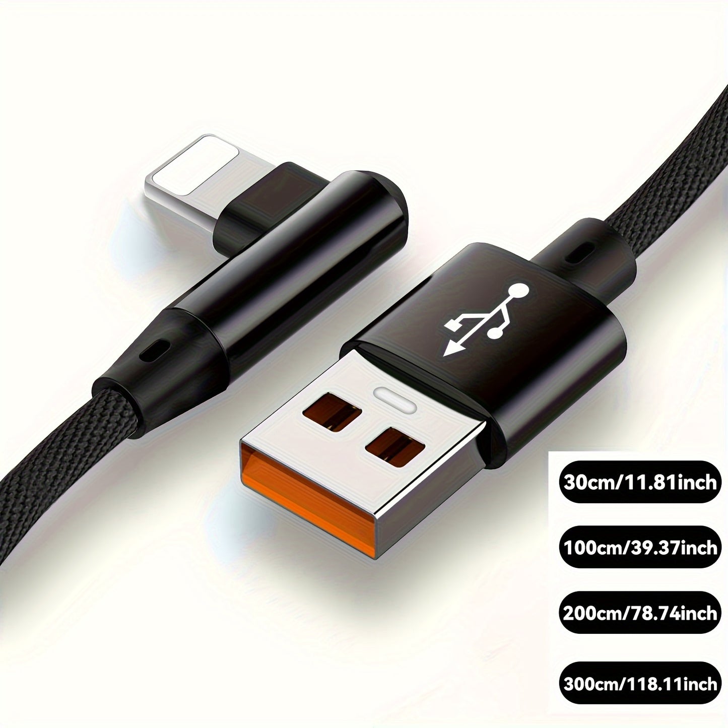 Mobile  90 Degree Right Angle 90 Degree USB-A to iOS Cable