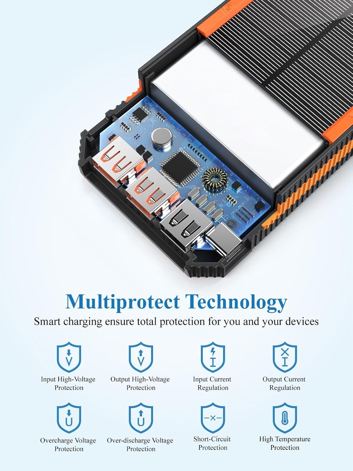 Mobile  Solar Power Bank 20000 mAh, PD20W Solar portable Charger with Output USB  Smartphones, Tablets and more.