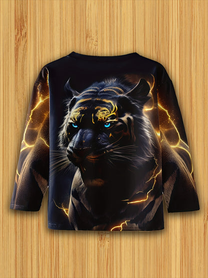 Boy clothing  3D Tiger Print Long Sleeve T-Shirt