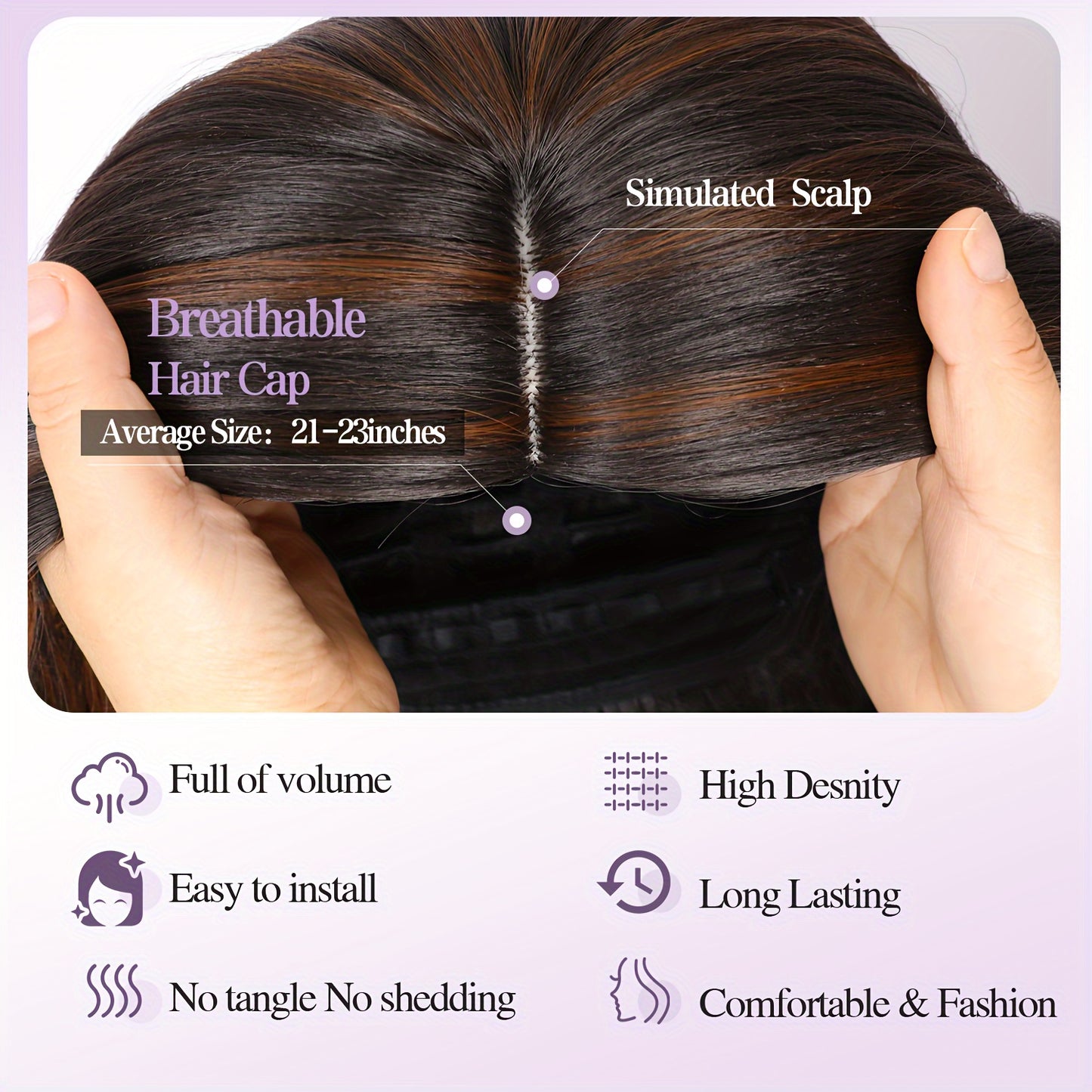 Classic Straight Synthetic Wig – Heat-Resistant 150% Density, Rose Net Cap (Basics Collection)/Crown & Glory Wigs