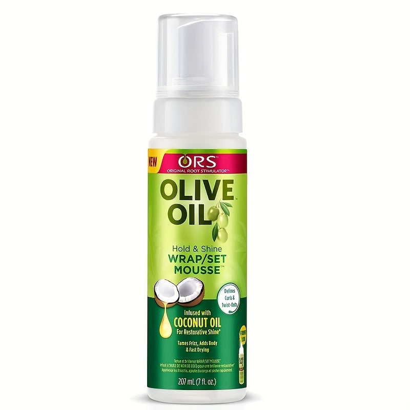 Style & Shine Hair  Wig Styling Mousse Olive Oil ORS Shaping Spray for Fluffy Hair, Dry Gel Foam Mousse.