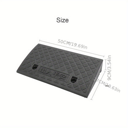 Car   2pcs Vehicle Ramp Threshold - Portable Black Rubber Curb for Cars & Wheelchairs, Ideal for Garage Entrances