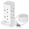 Kitchen  Tower Extension Lead 2M/3M/5M With USB Slots, Hotimy 8 Way 4 USB (2 USB-A&2 USB C) Multi Plug Extension Tower