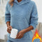 Woman clothing   Cosy & Chic Light Blue Fleece-Lined Hoodie for Women - Casual Long Sleeve, Soft & Comfortable, Machine Washable, Perfect for Fall/Winter