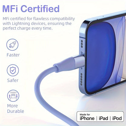 Mobile 1/3pcs 10ft Fast Charging Cable - MFi Certified for iPhone 14/13/12/11 Pro Max/12 Mini/XR/XS/X/8/7/6 Plus SE