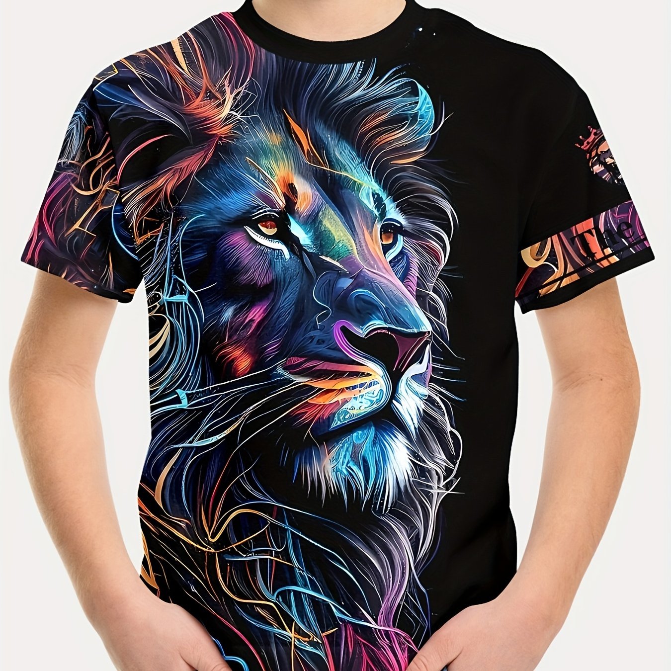 Boy clothing  Colourful Lion Print T-Shirt