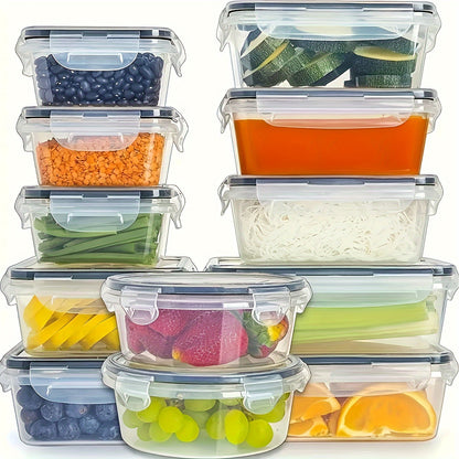 Kitchen  12 Pcs BPA Free Food Storage Containers Set Airtight Leak Proof Plastic Tubs With Lids Meal Prep Dishwasher Microwave Freezer Safe Pantry Kitchen Cabinet Organization