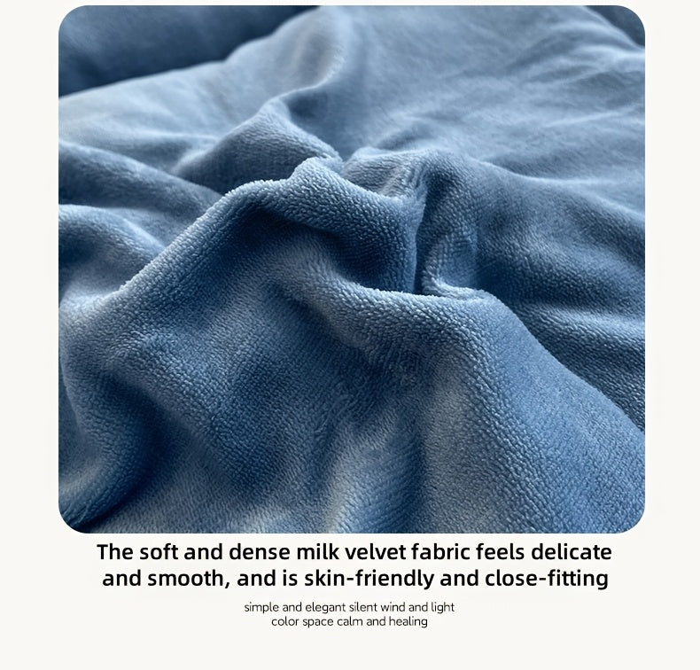 Bedroom  Thickened Soft Milk Fleece Lambswool Winter Quilt - 1pc Checkered Quilting Positioning Craft