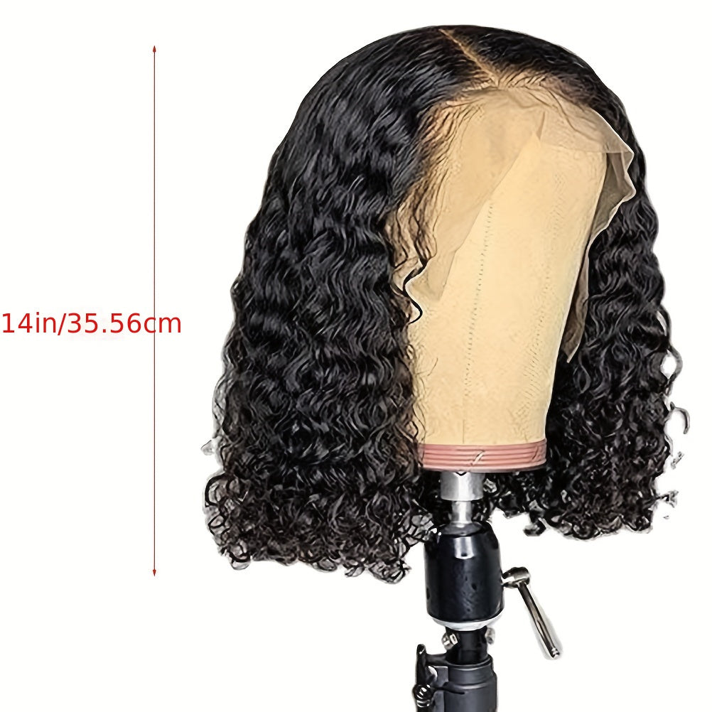 Crown & Glory Wigs   1PCS/2PCS Reusable Short Bob Wigs, Deep Curly Lace Front Wigs, Short Bob Wigs Deep Rose Net Wigs 14 Inches Short Curly Bob Wig High Temperature Wire Glueless Machine Made Wigs, Wave Rose Net Wigs Short Curly Bob Wig Glueless